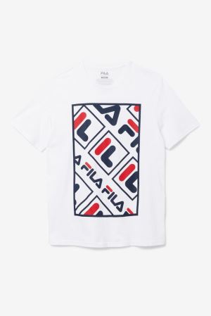 FILA Adao Graphic Tee Shirts White,Mens Clothing | CA.SCTMBP720